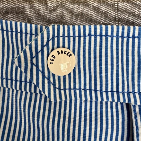 Ted Baker Blue White Strip Lobster Logo Snap Front Swim Shorts Size 2XL / 6 - Picture 5 of 16